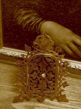 19th Century Moroccan French  Victorian Gothic Revival Style Easel Photo Frame H